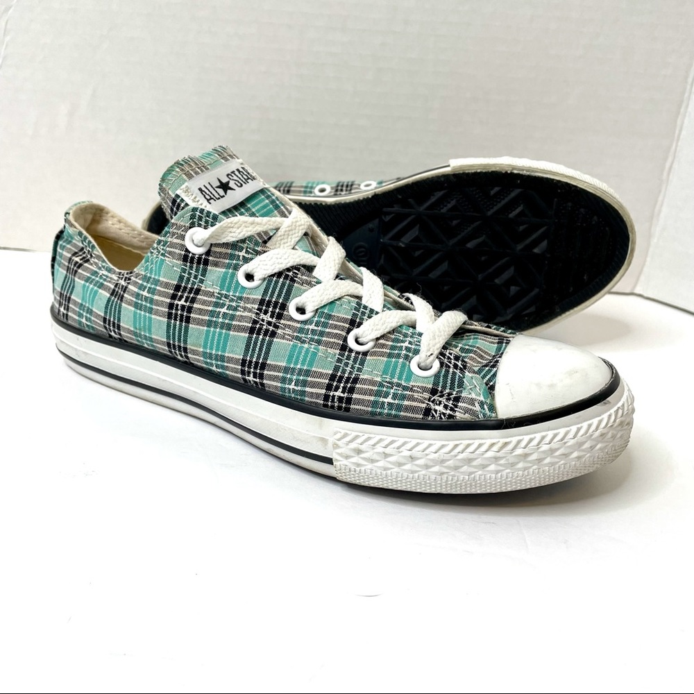SOLD Converse All Star Plaid Sneakers Low Top Kids Unisex size 4 - Picture 2 of 13
